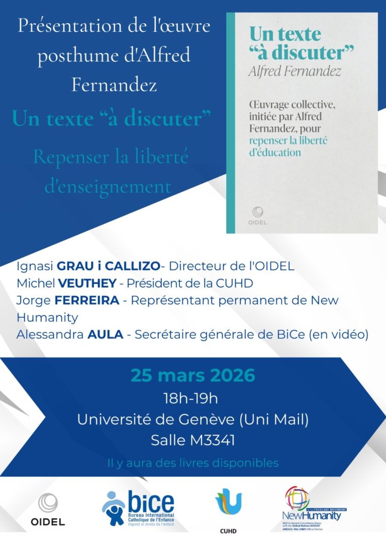 Presentation of Alfred Fernandez’s posthumous book: A text “a discuter”